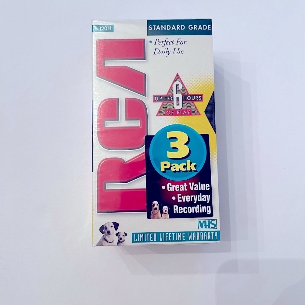 50% OFF SALE VHS 3 Pack RCA 6 HR‎ Standard Grade T-120H 3 Pack Blank Tape Sealed